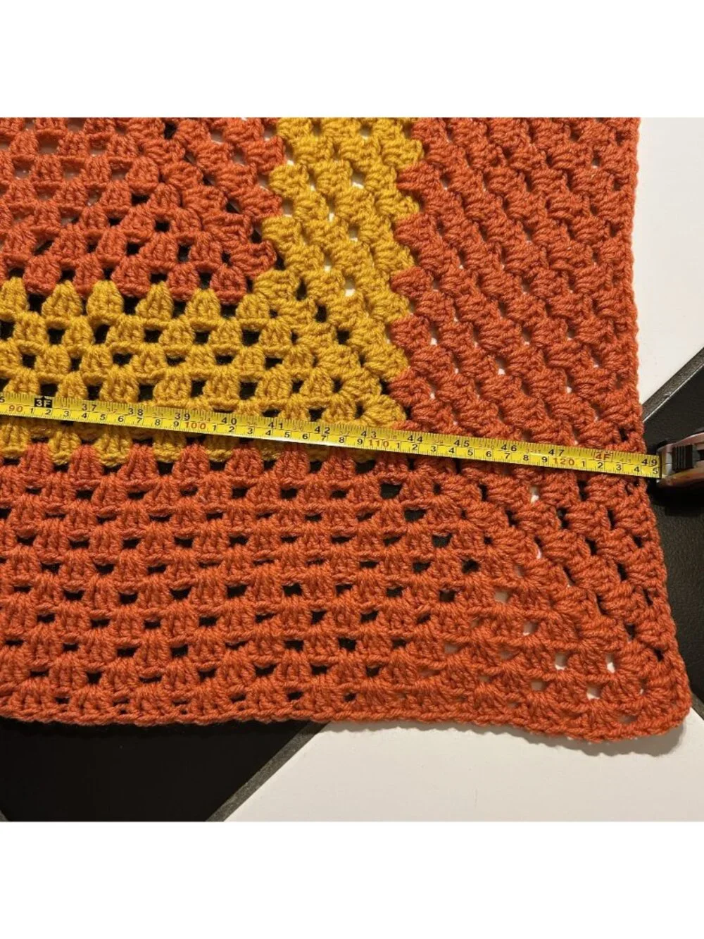 Afghan Crochet Granny Square Blanket Throw Coral Peach Spring Cottagecore Boho